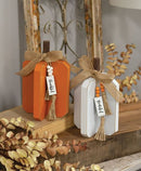 Fall Words Charm Wooden Interlocking Pumpkin