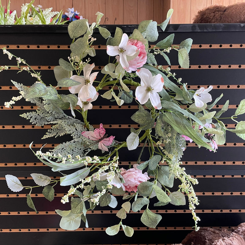 16" Dogwood Berry and Butterfly Mix Wreath