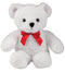 10" White Bear with Red Bow