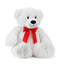 20" White Plush Bear with Red Bow