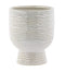 8" Beige Ribbed Pedestal Planter