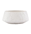 White Floral Embossed Low Bowl