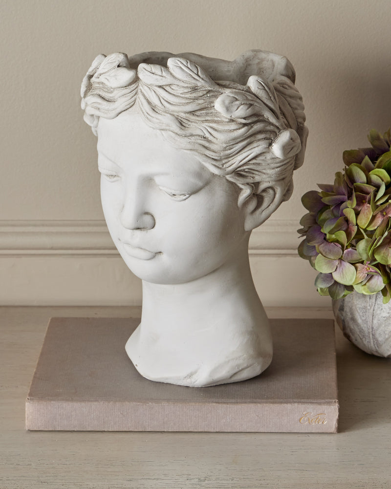 13.25" Goddess Head Planter