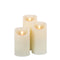 3" x 5-7"H Aurora Flame LED Pillar Candle Set