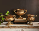 9.75" Distressed Gold Handled Urn