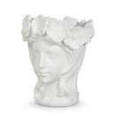 10" Flower Ringed Woman's Head Vase