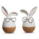 7" Bunny Egg with Glasses Figurine