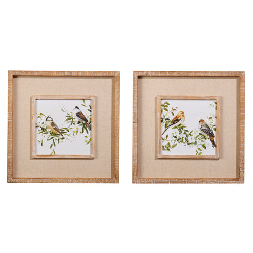 18" Birds on a Branch Framed Wall Art