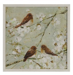 20" Wrens on Branch Framed Print