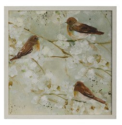 20" Wrens on Branch Framed Print