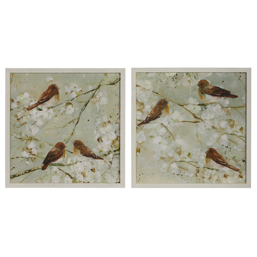 20" Wrens on Branch Framed Print