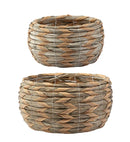 Zig Zag Woven Basket Planter