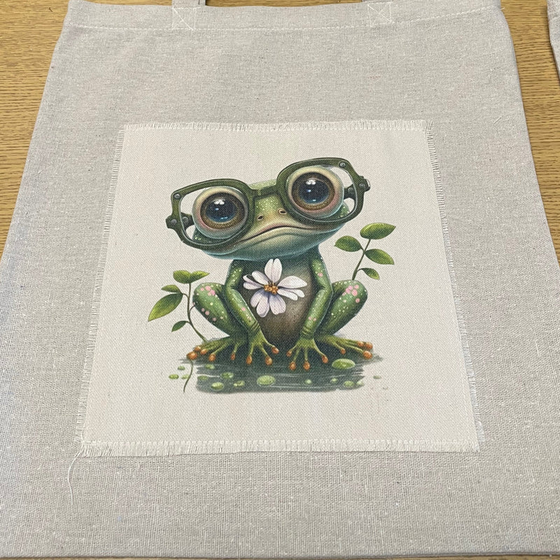 Frog With Glasses Tote Bag