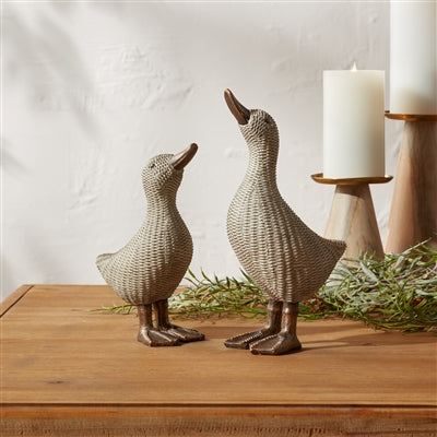 8.25-10" Woven Motif Duck Figurine