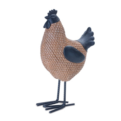 9" Woven Motif Chicken Figurine