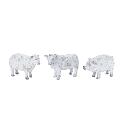 4" Distressed Farm Animal Figurines