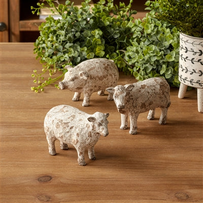 4" Distressed Farm Animal Figurines