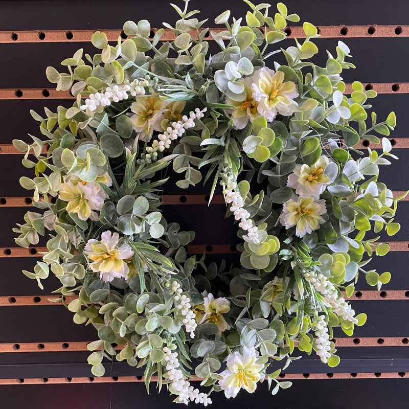 12.5" Coreopsis and Eucalyptus Mix Wreath