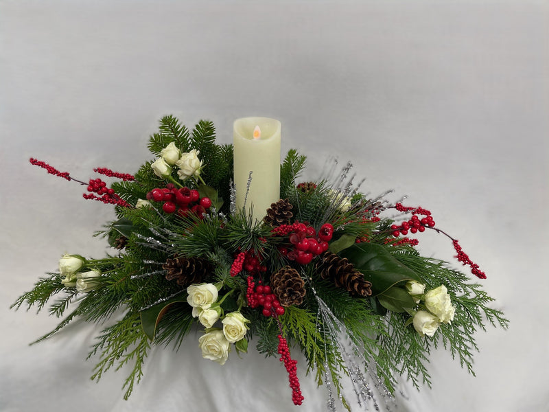 'Aurora Christmas Centerpiece' Floral Arrangement