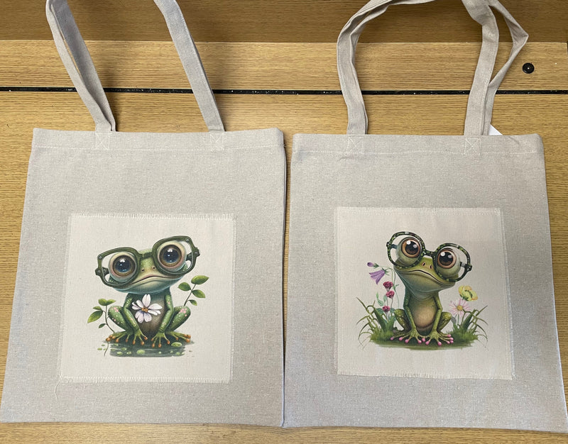 Frog With Glasses Tote Bag