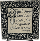 "Faith, Hope, Love" Small Stone Plaque