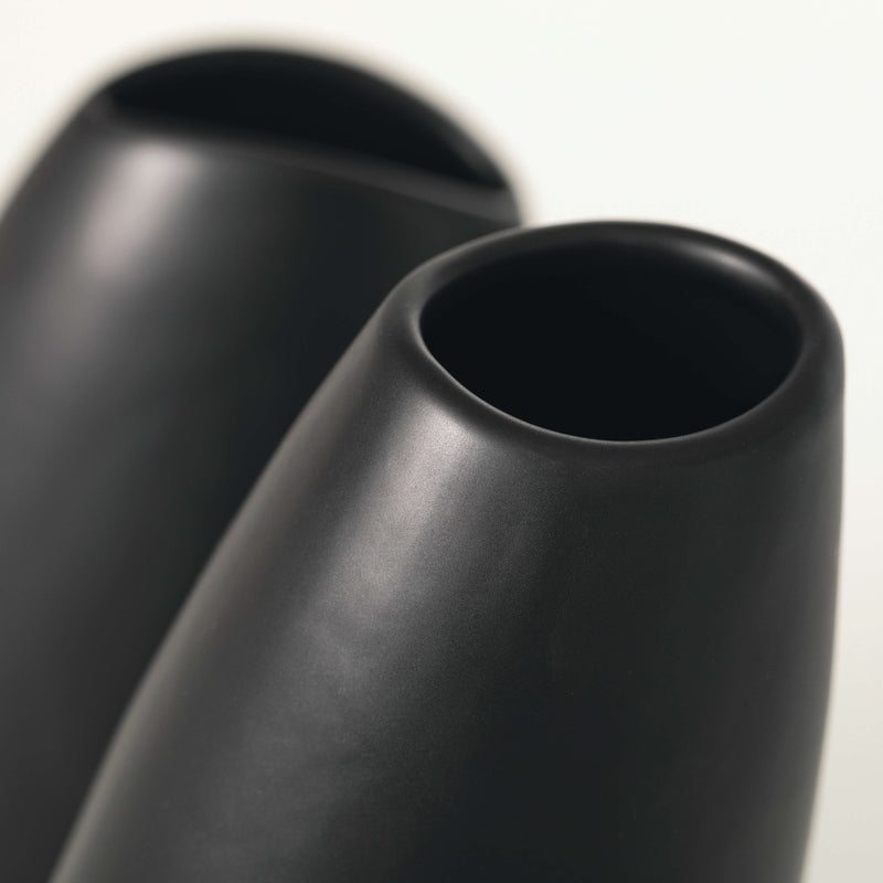 6-8" Modern Matte Black Vase