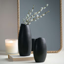 6-8" Modern Matte Black Vase