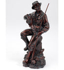 Bronze Fisherman with Fish Figurine