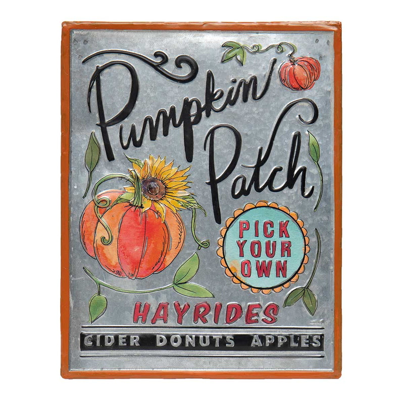 "Pumpkin Patch" Embossed Metal Sign