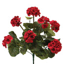 17" Red Geranium Faux Bush